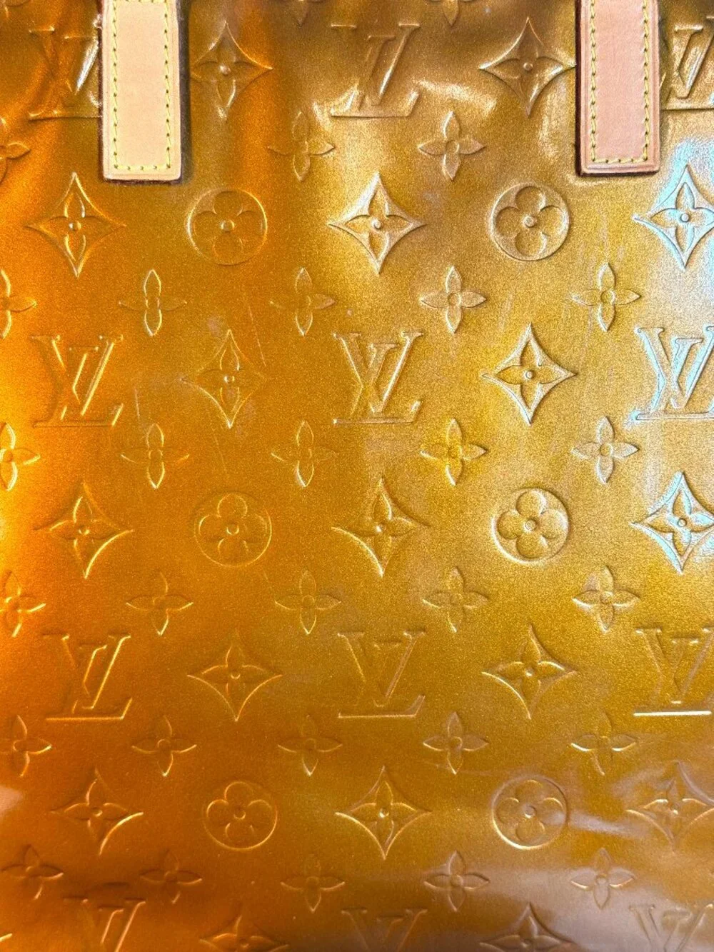 Louis Vuitton Bronze Monogram Vernis Patent Leather Columbus Tote with COA